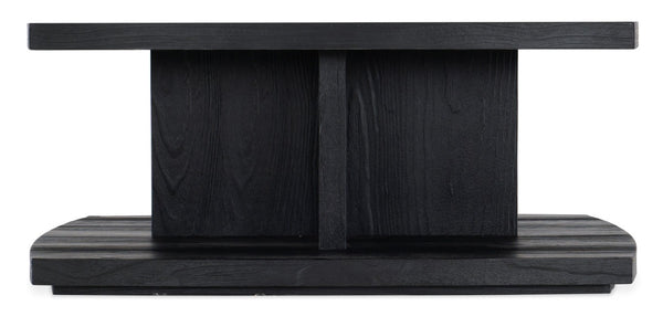 Hooker Furniture Linville Shou Sugi Ban Square Cocktail Table — 42" Charred Shadow Finish, Plinth Base, Rustic Modern Centerpiece 6150-80210-99