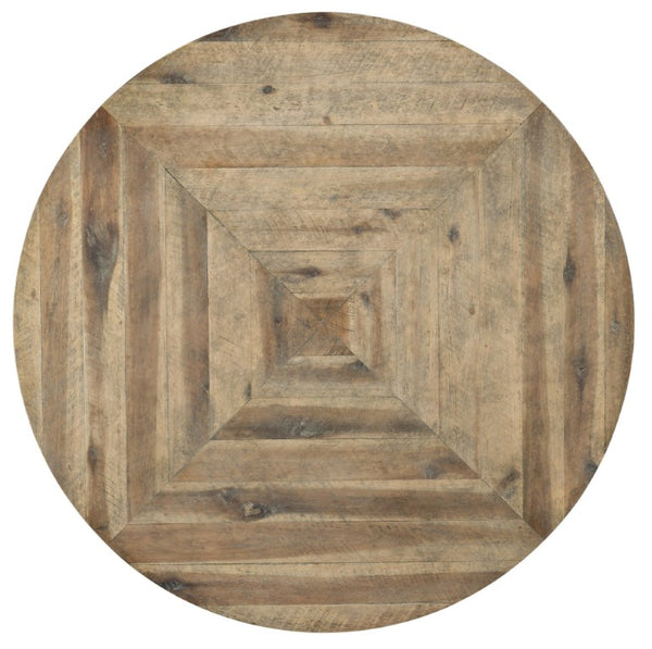 Hooker Furniture St. Armand Solid Acacia Round Cocktail Table With Rustic Finish, Metal Base & Subtle Distressing 5601-80110-LTWD