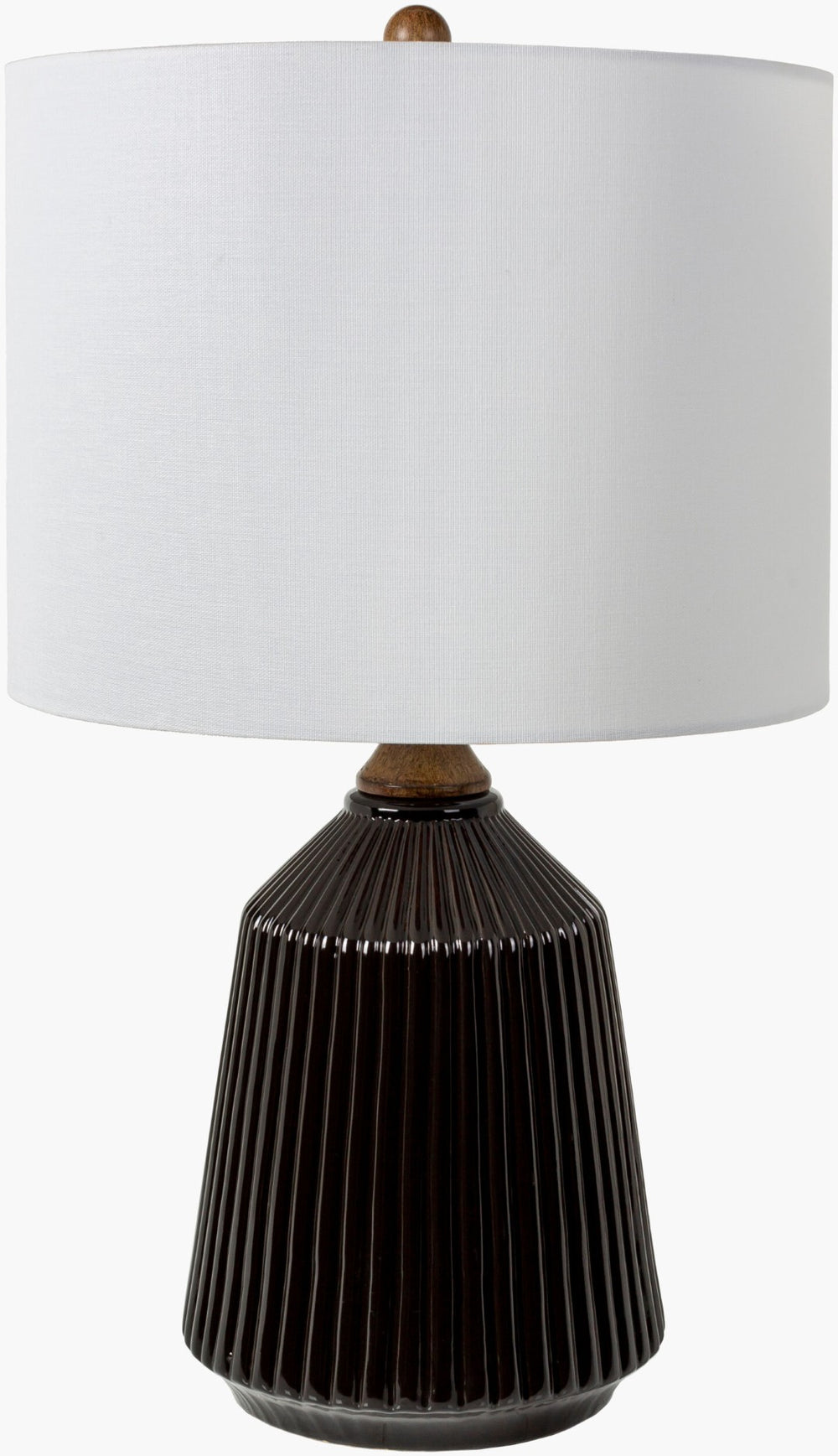 Livabliss Lennon Ceramic Accent Lamp with Linen Shade for Warm Ambient Bedroom Glow NNN-003