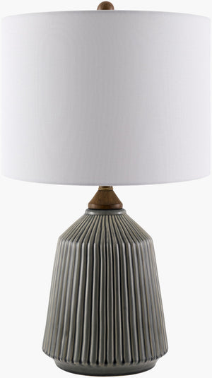 Livabliss Lennon Ceramic Table Lamp with Linen Shade for Living Room or Bedroom Ambiance NNN-004