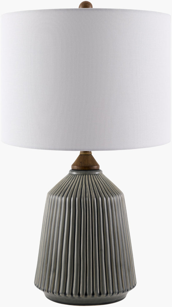 Livabliss Lennon Ceramic Table Lamp with Linen Shade for Living Room or Bedroom Ambiance NNN-004