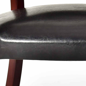 English Elm Steve Silver - Tournament Captain Arm Chair with Casters, Faux Leather Black, Nailhead Trim, Medium Cherry Pedestal Base - Swivel Comfort & Game-Ready Design B081P157446