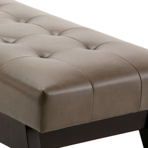 English Elm Draper Mid Century Tufted Ottoman Bench - Versatile Ash Blonde Faux Leather For Stylish Comfort B136P158188