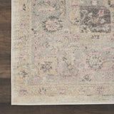 Nourison Tranquil TRA06 Machine Made Power-loomed Ornamental Border Indoor Only Vintage Farmhouse Rug Ivory Pink, Pink and Beige 100% Polypropylene 99446485472