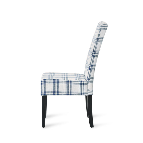 English Elm Christopher Knight Home® - DINING Chair with Plush Fabric Upholstery, Rubberwood Legs, Contemporary Minimalist Comfort and Style Blue+Cream 60162.00DBLUPLD