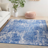 Nourison Whimsicle WHS08 Machine Made Power-loomed No Border Indoor Only Modern  Rug Blue Ivory, Blue Ivory 100% Polypropylene 99446832863