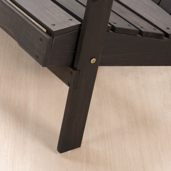 English Elm Christopher Knight Home® - MALIBU Acacia Wood Adirondack Loveseat with Slatted Back for Patio, Durable Weather-Resistant Comfort and Style DARK GREY 46 L x 24 W x 11.75 H 61679.00DGRY