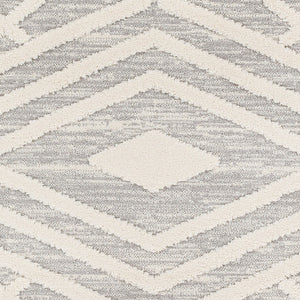 Livabliss Nora High Pile Polypropylene Area Rug with Fringe Turkish Woven Living Room Accent Light Gray, Cre 6'7" x 9' NOA2302-679