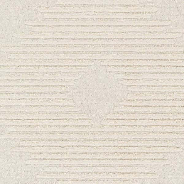Livabliss Nora Global Bohemian High Pile Polypropylene Area Rug with Fringe for Living Room Light Gray, Cre 6'7" x 9' NOA2304-679