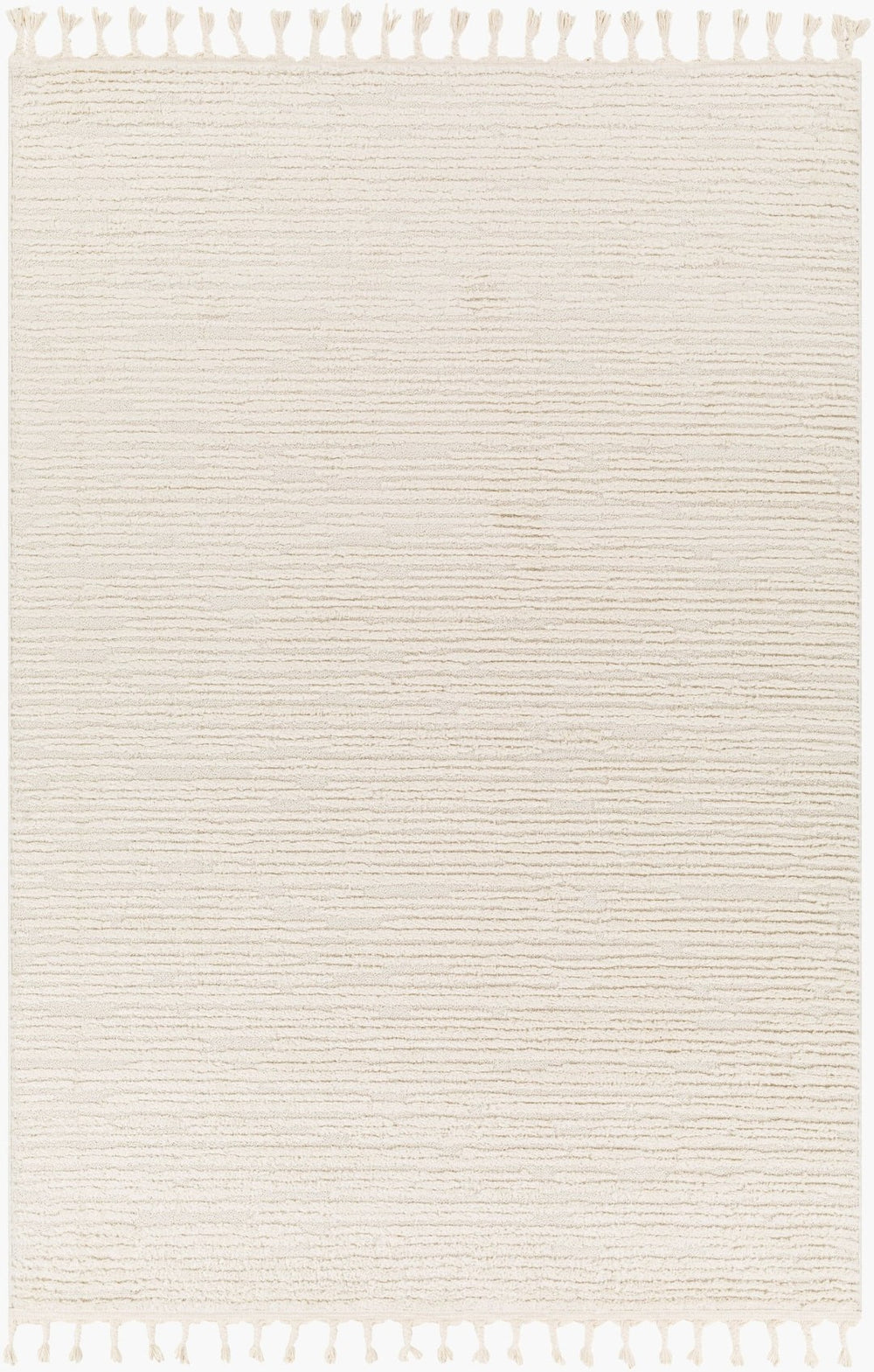 Livabliss Nora Bohemian Global Polypropylene Area Rug with Fringe High Pile for Living Rooms Light Gray, Cre 7'10" x 10' NOA2305-71010
