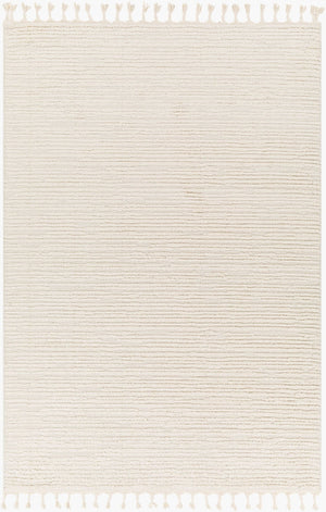 Livabliss Nora Bohemian Global Polypropylene Area Rug with Fringe High Pile for Living Rooms Light Gray, Cre 7'10" x 10' NOA2305-71010