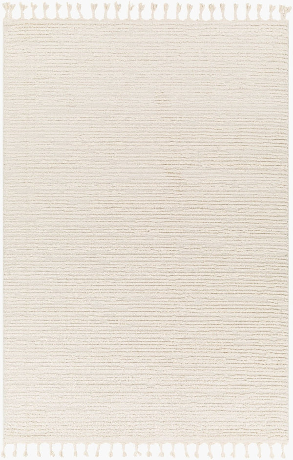 Livabliss Nora Bohemian Global Polypropylene Area Rug with Fringe High Pile for Living Rooms Light Gray, Cre 7'10" x 10' NOA2305-71010