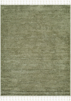 Livabliss Nora Bohemian Global Polypropylene Area Rug with Fringe Plush High Pile Living Room Olive, Dusty Sa 7'10" x 10' NOA2313-71010