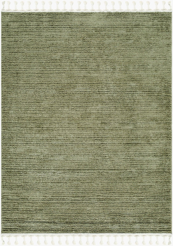 Livabliss Nora Bohemian Global Polypropylene Area Rug with Fringe Plush High Pile Living Room Olive, Dusty Sa 7'10" x 10' NOA2313-71010