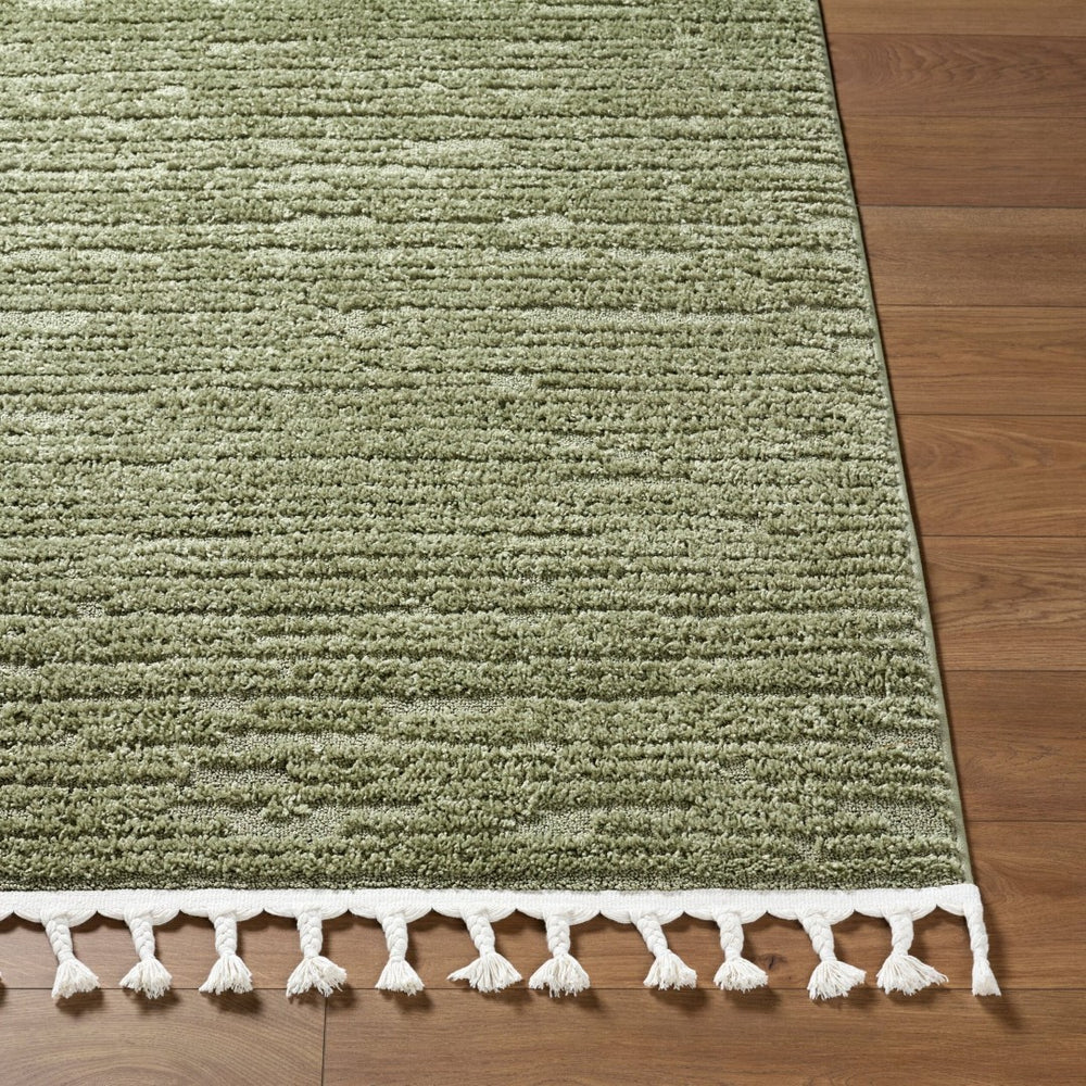 Livabliss Nora Bohemian Global Polypropylene Area Rug with Fringe Plush High Pile Living Room Olive, Dusty Sa 7'10" x 10' NOA2313-71010