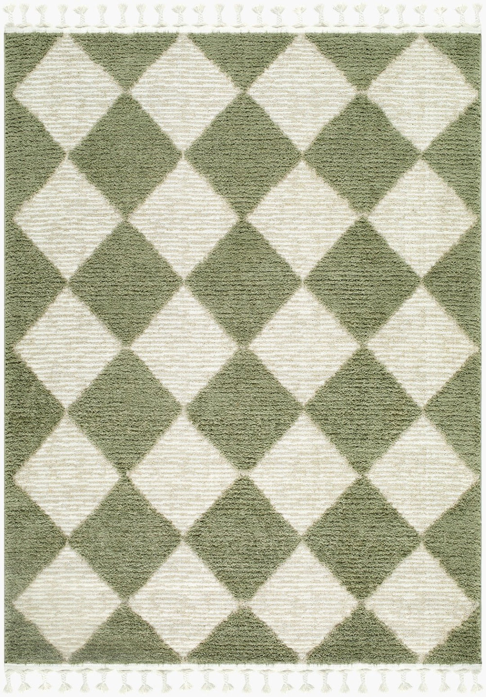 Livabliss Nora Polypropylene Area Rug with Fringe Detail Woven in Turkey for Modern Interiors Olive, Dusty Sa 7'10" x 10' NOA2314-71010
