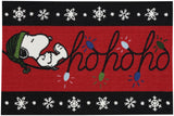 PNE28 Peanuts® Snoopy Ho Ho Ho Indoor Accent Rug - Perfect Holiday Decor for Entryways & Porches