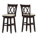 Homelegance By Top-Line Juliette Double X-Back Wood Swivel Bar Stool Black Rubberwood