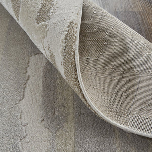 Feizy Rugs Vancouver Abstract Distressed Area Rug - Durable Polypropylene Blend For Contemporary Living Spaces Ivory,Tan,Brown Polypropylene,Polyester Vnr39fefivy000f00