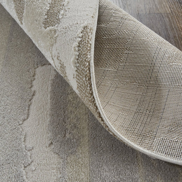 Feizy Rugs Vancouver Abstract Distressed Area Rug - Durable Polypropylene Blend For Contemporary Living Spaces Ivory,Tan,Brown Polypropylene,Polyester Vnr39fefivy000f00