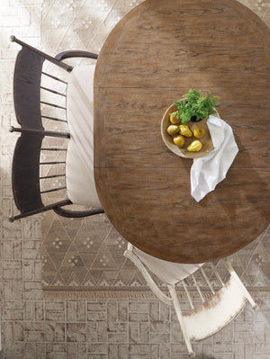 Hooker Furniture Americana Molasses Dining Bench With Spindle Back, Distressed Oak Grain & Biscuit Performance Linen Seat 7050-75019-89