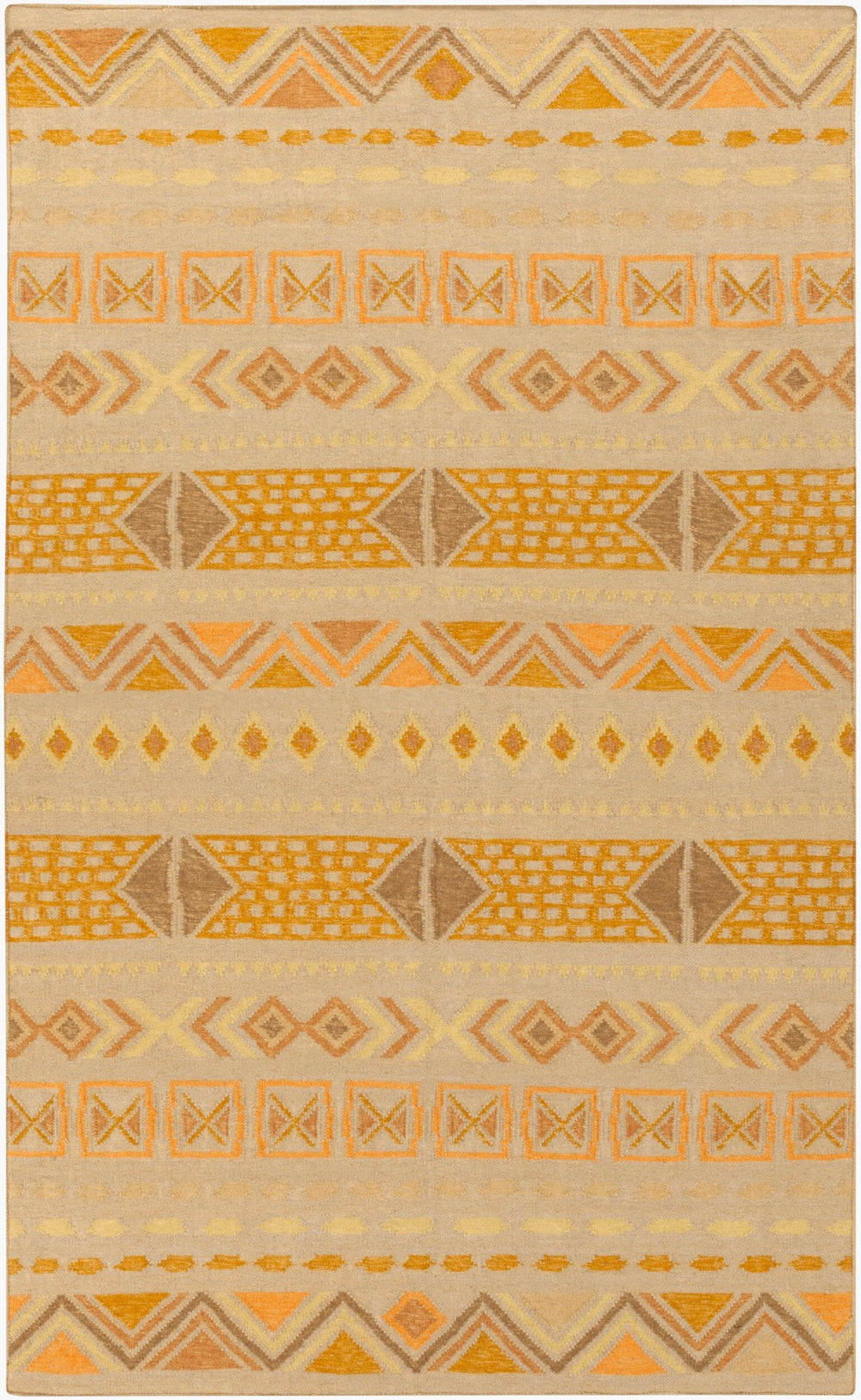 Surya Nomad Nod-108 5' X 8' Handmade Wool Rug – Elegant Global Design For Timeless Home Decor Charm Tan Wool Nod108-58