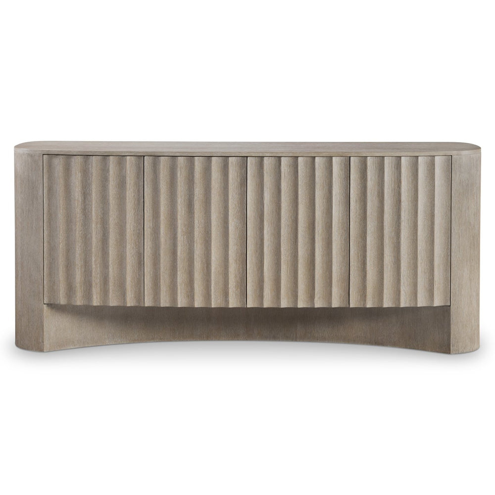 Bernhardt Bernhardt Loggia Entertainment Credenza In Aria Wire‑Brushed Oak — 80" Modern Fluted Scalloped Storage, Venting And Cable Management 345890