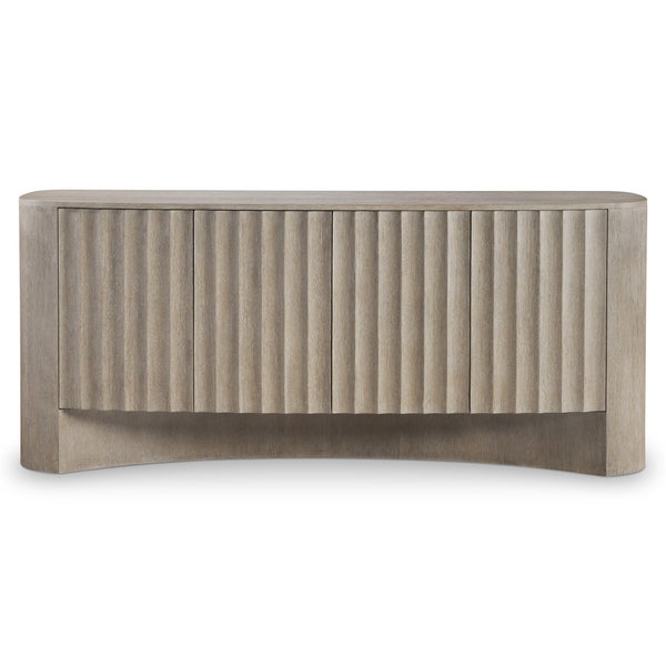 Bernhardt Bernhardt Loggia Entertainment Credenza In Aria Wire‑Brushed Oak — 80" Modern Fluted Scalloped Storage, Venting And Cable Management 345890