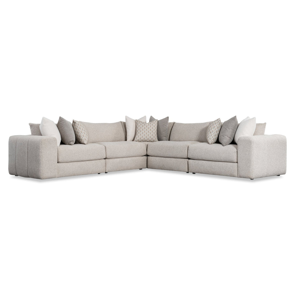 Bernhardt Bernhardt Vista 5-Piece Sectional Sofa — Plush Curved Corner Design, 9 Toss Pillows, Made-To-Order K2251