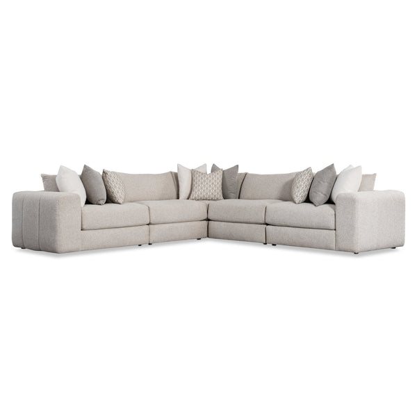 Bernhardt Bernhardt Vista 5-Piece Sectional Sofa — Plush Curved Corner Design, 9 Toss Pillows, Made-To-Order K2251