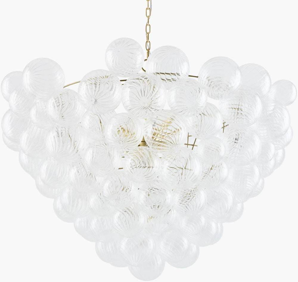 Surya Noira Angular Metal Chandelier with Faceted Glass Art Deco Prismatic Light for Grand Spaces NOIA-002