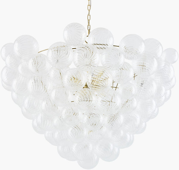 Surya Noira Angular Metal Chandelier with Faceted Glass Art Deco Prismatic Light for Grand Spaces NOIA-002