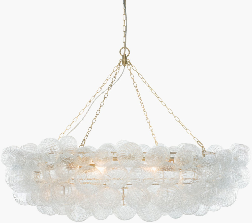 Surya Noira Art Deco Square Metal Glass Chandelier for Grand Entryways and Dining Rooms NOIA-003
