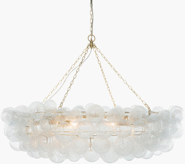 Surya Noira Art Deco Square Metal Glass Chandelier for Grand Entryways and Dining Rooms NOIA-003