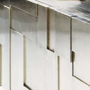 Bernhardt Bernhardt German Silver Carleton Console — 72"W Modern Entertainment Cabinet With Storage & Cable Management 369870