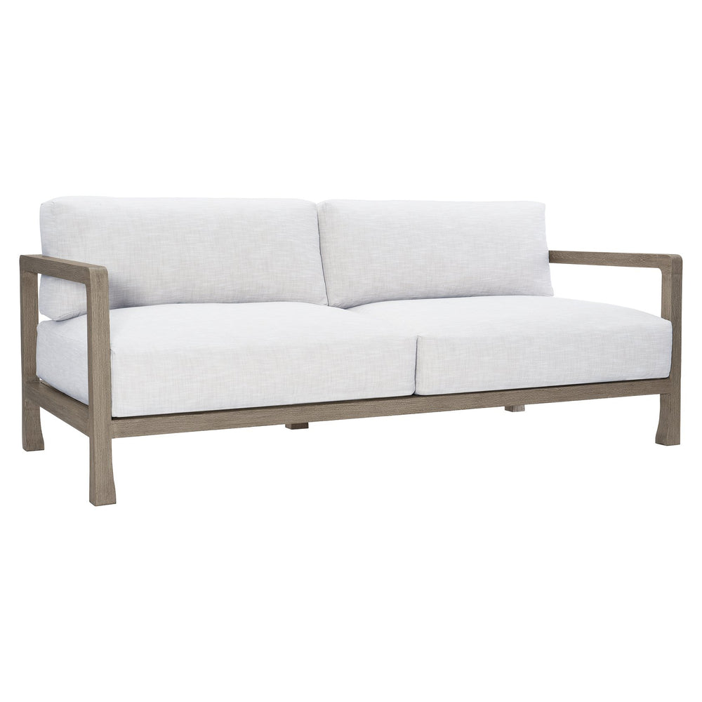 Bernhardt Bernhardt Weathered Teak Tanah Outdoor Sofa With Plush Performance Cushions & Fiber Back Pillows - Made to Order O1207B