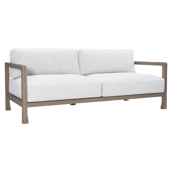 Bernhardt Bernhardt Weathered Teak Tanah Outdoor Sofa With Plush Performance Cushions & Fiber Back Pillows - Made to Order O1207B