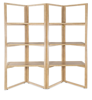Hooker Furniture Retreat Sand Dune Folding Etagere With Oak Veneer, 3 Shelves, Freestanding Dual-Sided Display 6950-50002-80