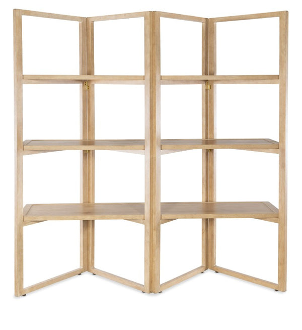 Hooker Furniture Retreat Sand Dune Folding Etagere With Oak Veneer, 3 Shelves, Freestanding Dual-Sided Display 6950-50002-80