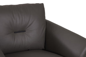 Porter Designs Porter Virgo Swivel Accent Chair In Gray Leather - Mid-century Modern Design With Flared Arms Gray Leather 12-204-02t-0239-kit