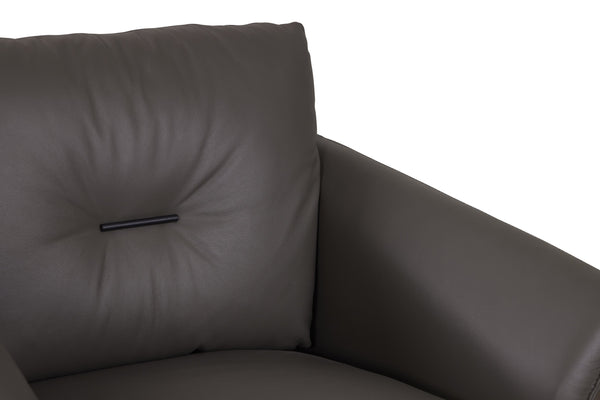 Porter Designs Porter Virgo Swivel Accent Chair In Gray Leather - Mid-century Modern Design With Flared Arms Gray Leather 12-204-02t-0239-kit