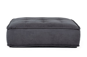 VIG Furniture Nolden Waterproof Dark Grey Fabric Ottoman - Modular Square Seat, Tufted Foam Cushion, Spill-Resistant Finish VGKNK8542-DK-GRY-OTT