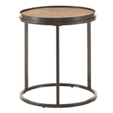 Homelegance By Top-Line Lola Grey Oak Finish Round End Table Grey MDF