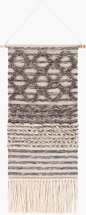 Livabliss Nordia Handcrafted Cotton Wall Hanging with Fringe Bohemian Textile Art for Any Room NOR1000-2248