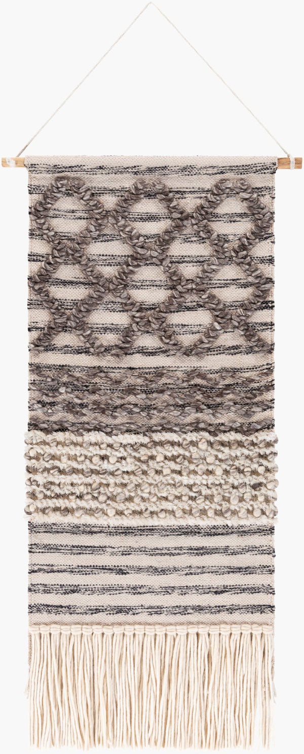 Livabliss Nordia Handcrafted Cotton Wall Hanging with Fringe Bohemian Textile Art for Any Room NOR1000-2248