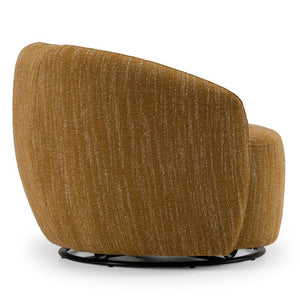 VIG Furniture Norris Mellow Mustard Swivel Accent Chair — Mid-Century Rounded Silhouette, Foam Cushioning, 360° Comfort VGKK-KF.2823-CHR-MUS