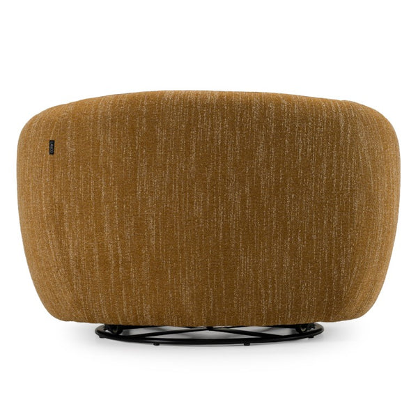 VIG Furniture Norris Mellow Mustard Swivel Accent Chair — Mid-Century Rounded Silhouette, Foam Cushioning, 360° Comfort VGKK-KF.2823-CHR-MUS