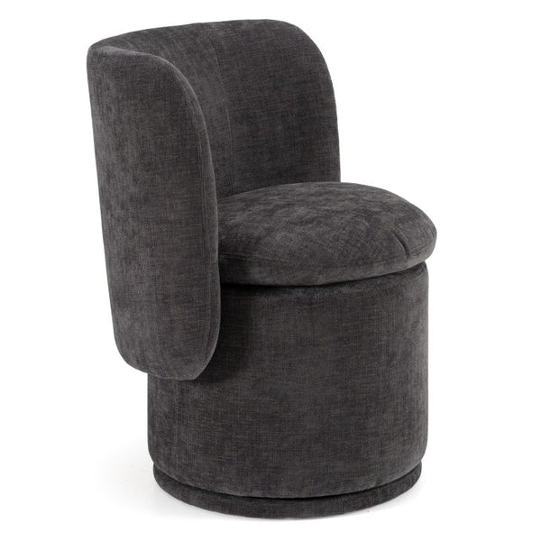 VIG Furniture Norris Mellow Mustard Swivel Chair With Plush Foam Seat, 360° Metal Base, Mid-Century Modern Comfort And Style Dark Grey Dining Chair VGKK-KF.Y2138-DGRY