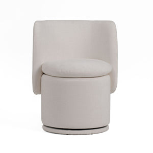 VIG Furniture Divani Casa Norris - Modern Ivory Fabric Swivel Dining Chair VGKK-KF.Y2138-IVY