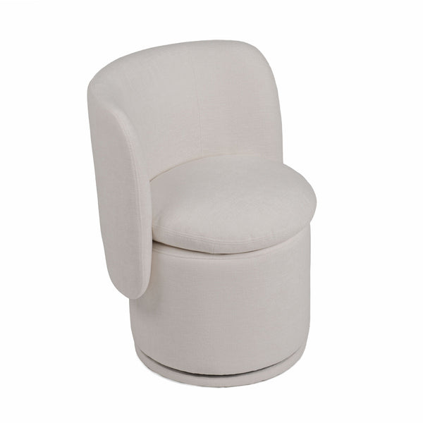 VIG Furniture Divani Casa Norris - Modern Ivory Fabric Swivel Dining Chair VGKK-KF.Y2138-IVY